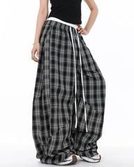 skater girl plaid wide leg pants boogzel clothing