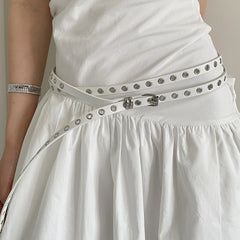 skinny eyelet extra long belt boogzel clothing