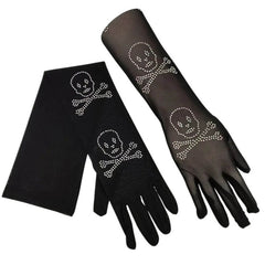 skull rhinestone gloves boogzel clothing
