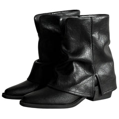 slouchy fit block heel boots boogzel clothing