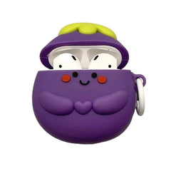 smiling eggplant airpods case boogzel clothing