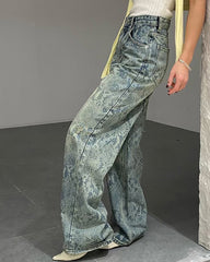 snake print straight leg jeans boogzel clothing