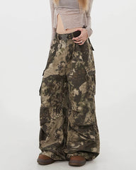 snake print wide leg cargo pants boogzel clothing