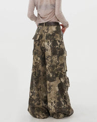 snake print wide leg cargo pants boogzel clothing