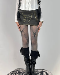 spider print fishnet tights boogzel clothing