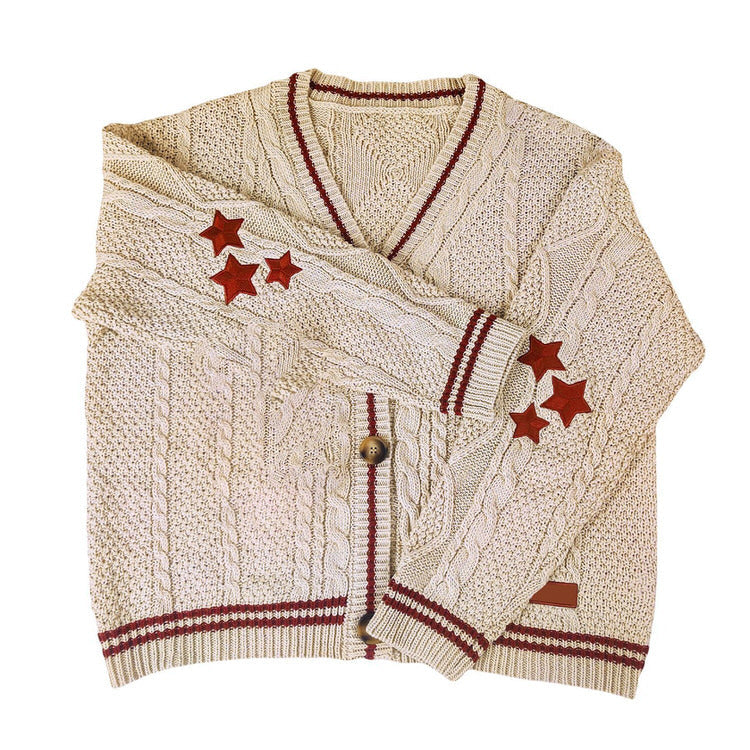 Preppy Aesthetic Star Cardigan boogzel clothing