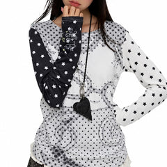 star girl mismatched sleeve top boogzel clothing