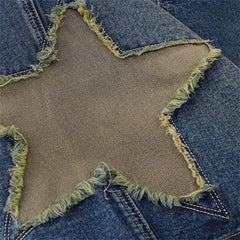star patch denim shorts boogzel clothing