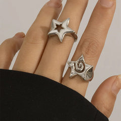 star chunky ring set boogzel clothing