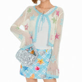 star girl crochet mesh cardigan boogzel clothing