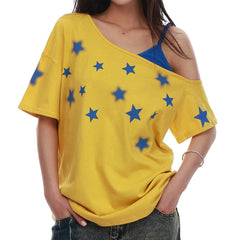 star girl off shoulder graphic tee boogzel clothing