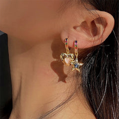gold rhinestone earrings boogzel clothing