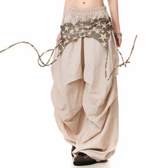 star pattern layered baggy pants boogzel clothing