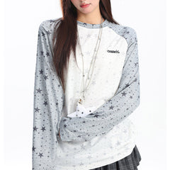 star print raglan long seeve top boogzel clothing
