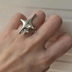 star silver aesthetic ring set boogzel clothing