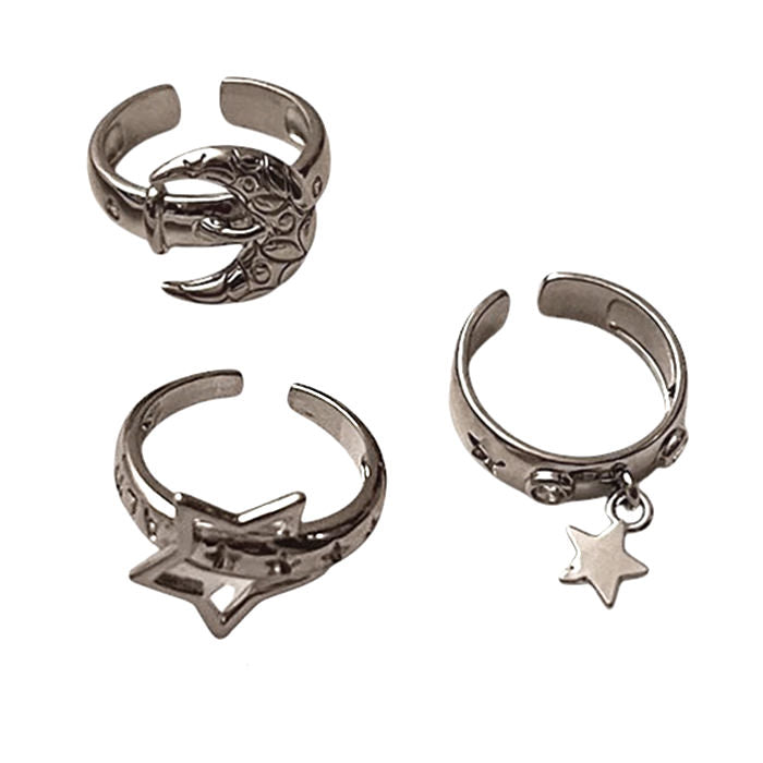 stars moon aesthetic ring set boogzel clothing