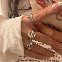stars moon aesthetic ring set boogzel clothing