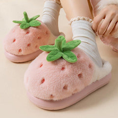 strawberry fluffy slippers boogzel clothing