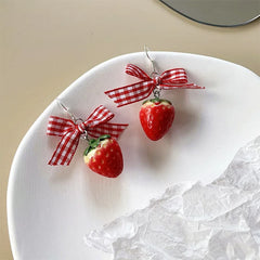 strawberry cake earrings boogzel clothing
