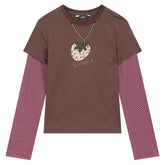 strawberry print layered tee boogzel clothing