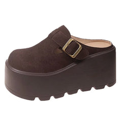 suede slip on platform mules boogzel clothing
