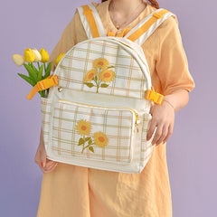 sunflower plaid backpack boogzel clothing