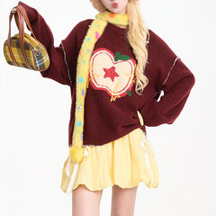 sweet apple knit sweater boogzel clothing