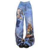 teddy bear wide leg jeans boogzel clothing