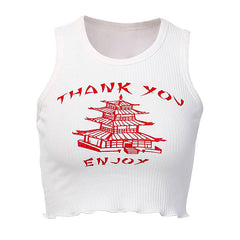 thank you ribbed top boogzel apparel