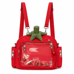 tomato shaped clear pocket handbag boogzel clothing