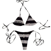toxic girl striped bikini set boogzel clothing
