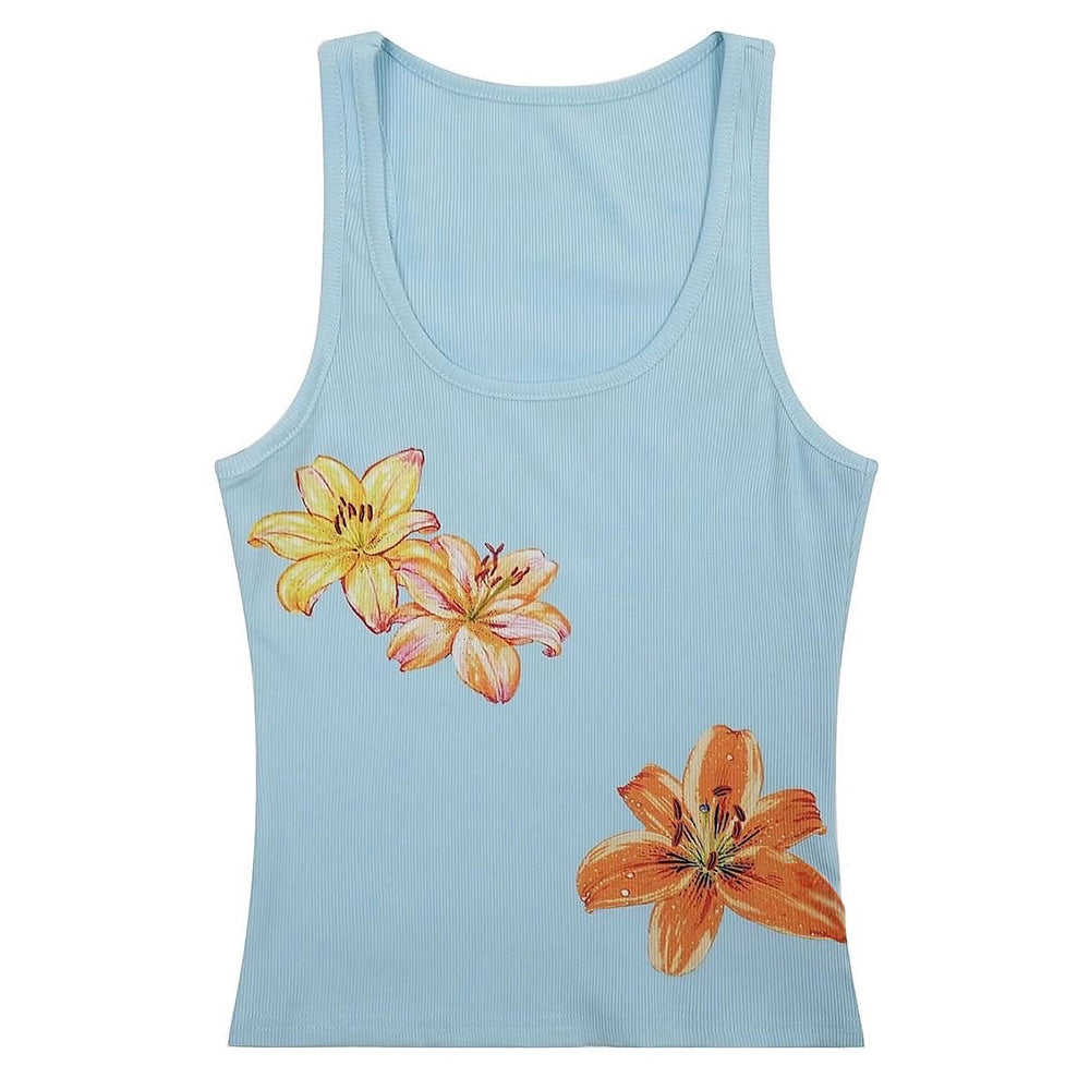 tropical flowers coconut girl aesthetic tank boogzel clothing