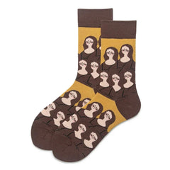 mona lisa print socks boogzel clothing