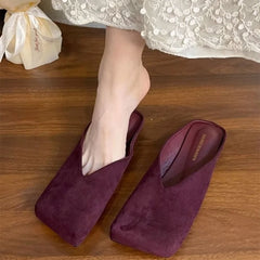velvet slip on mule shoes boogzel clothing