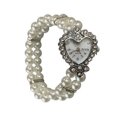 vintage heart pearl watch bracelet boogzel clothing