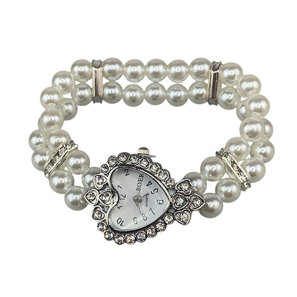 vintage heart pearl watch bracelet boogzel clothing