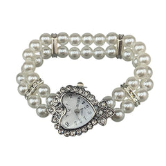 vintage heart pearl watch bracelet boogzel clothing