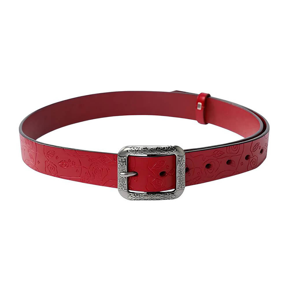 vintage rose pattern leather belt boogzel clothing