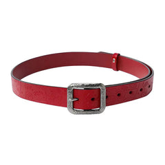 vintage rose pattern leather belt boogzel clothing