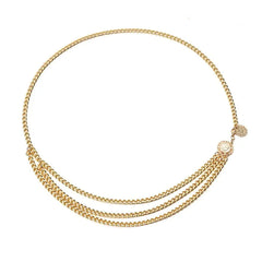 vintage style coin layered chain belt boogzel clothing