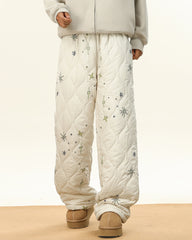 warm quilted snowflake pants boogzel clothing