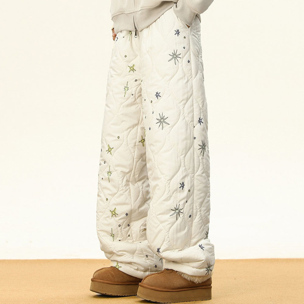 warm quilted snowflake pants boogzel clothing