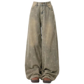 washed cross print wide leg jeans boogzel clothing