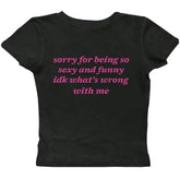 whats wrong with me baby tee boogzel clothing