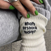 What's For Snack Today embroidery Socks boogzel clothing