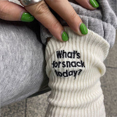 What's For Snack Today embroidery Socks boogzel clothing