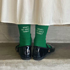 What's For Snack Today embroidery Socks boogzel clothing