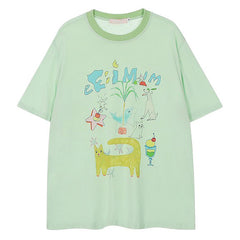 whimsical doodle graphic tee boogzel clothing