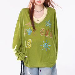 whimsical doodle graphic sweatshirt boogzel clothing