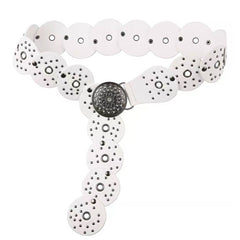 white studded boho belt boogzel clothing